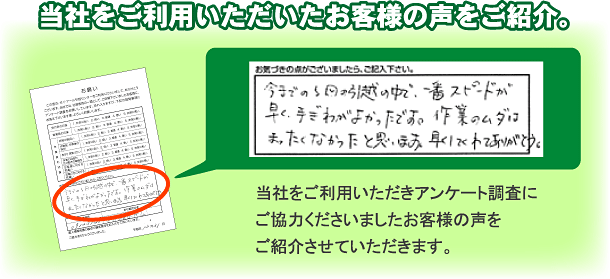 お客様の声をご紹介。